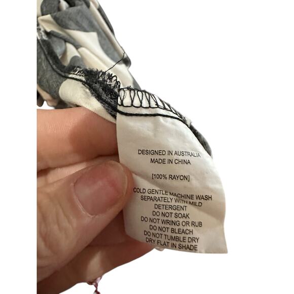 Anthropologie Abel the Label Women's Black White Tiered Jumper Maxi Dress Size M - Picture 9 of 9